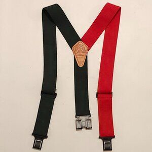 FUN Premium Perry Suspenders RED and Green 2" Two Tone Suspenders